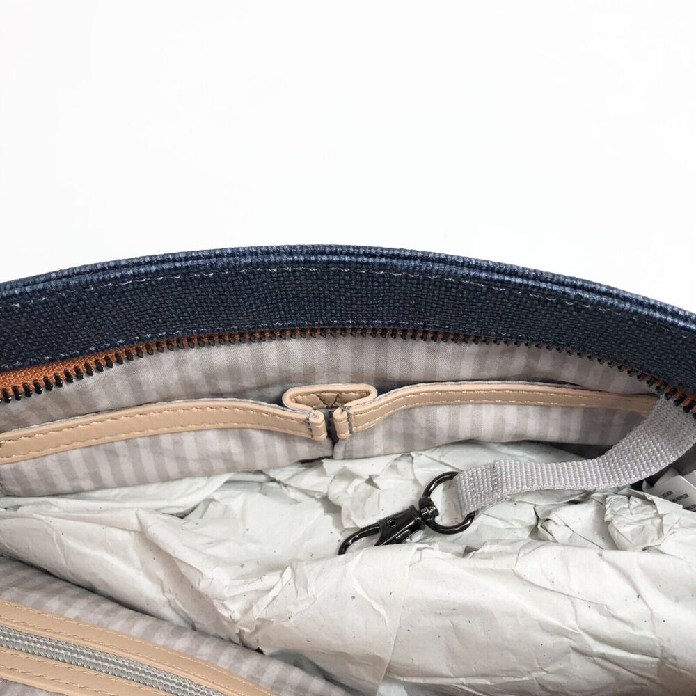 NEW Sherpani Crossbody Bag Purse Wristlet Paige Small Indigo Blue Cotton Beach - Picture 10 of 14